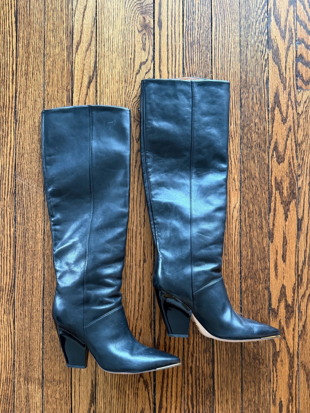 Tory Burch Lila Knee Boot — Black Leather, Size 8M